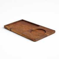 Solid Wood Platter With Cup-Holder