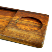 Solid Wood Platter With Cup-Holder